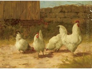Chickens In A Farmyard by Paul Harney Jr.