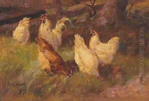 Chickens In A Meadow (+ 2 Others; 3 Works) by Paul Harney Jr.
