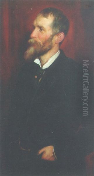 Portrait Of A Gentleman In A Black Suit And White Shirt - view 1