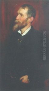Portrait Of A Gentleman In A Black Suit And White Shirt