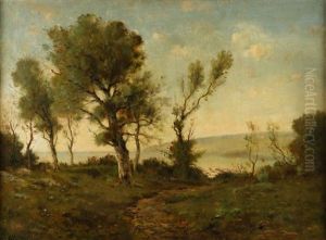 Shoreline Barbizon Summer Landscape by Henri Joseph Harpignies
