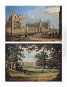 View Of King's College, Cambridge; And View Of The Provost's Lodge, King's College, Cambridge by Richard Bankes Harraden