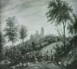 A View Of Ely Cathedral, With Figures, Sheep And Cattle In  The Foreground