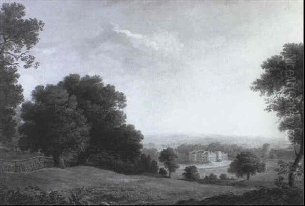 Prospect View Of Wolseley Hall, Staffordshire, From The Park - view 1
