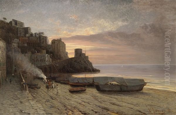 Blick Auf Die Kuste Von Amalfi Im Abendrot - view 1