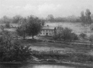 A View Of The Houghton Family Homestead In Lancaster, Massachusetts