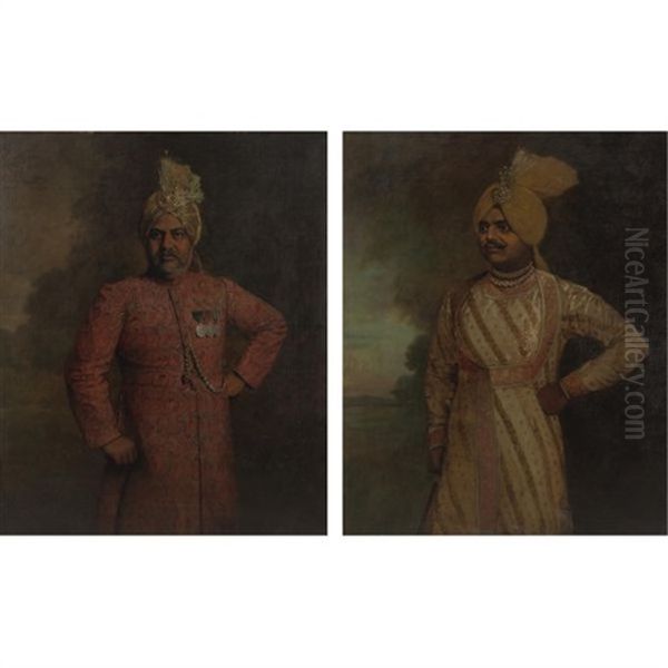 Portraits Of Bengali Princes (pair) - view 1