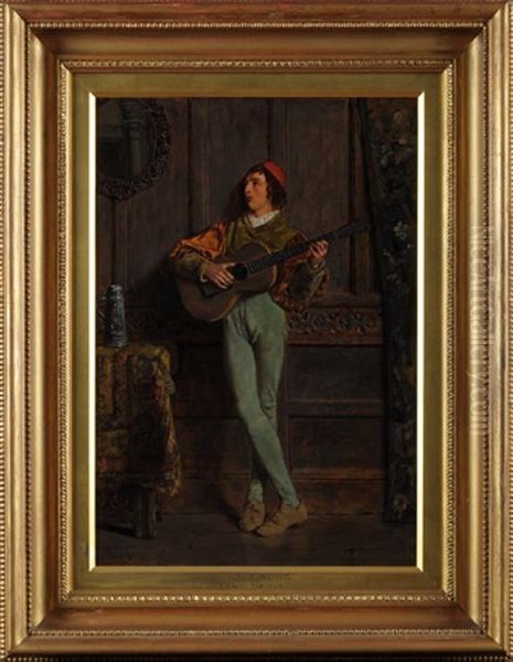 A Love Song - A Minstrel In A Panelled Interior - view 1