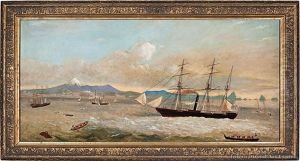 New Plymouth Under Siege - Troops Being Ferried Ashore, New Plymouth