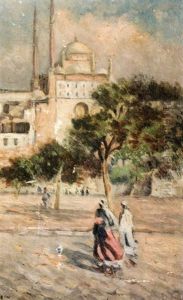 Aux Pieds De La Citadelle Du Caire by Edwin Harris