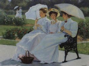 Three Women In A Garden Three Women In A Garden