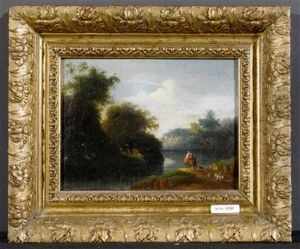 Flusslandschaft Mit Hirt