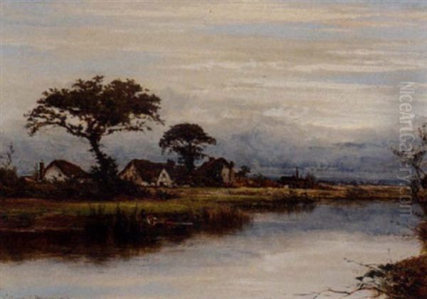 Figures In A Punt On A Tranquil River - view 1