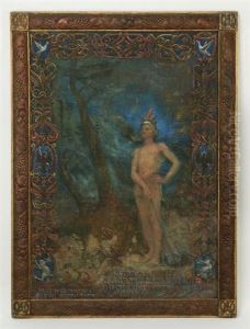 Kabibonokka, The Native American Spirit Keeper Of The North Wind, In A Wooded Setting by William Laurel Harris