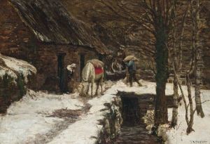 Aston Mill, Winter by Alexander Thomas Harrison