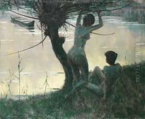 Les Baigneuses Au Bord Du Lac by Alexander Thomas Harrison