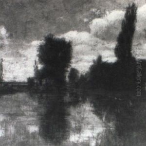 Landscape With Trees And Pond by Alexander Thomas Harrison