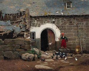 Feeding The Pigeons by Lovell Birge Harrison