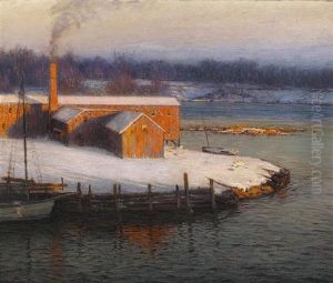 The Red Mill At Cos Cob by Lovell Birge Harrison