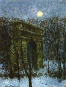 Evening, Washington Square by Lovell Birge Harrison