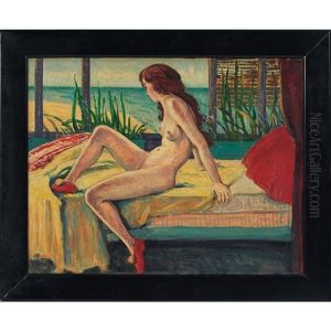 Nude On Bed by Robert Bartholomew Harshe