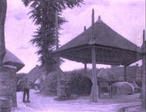 Farmyard by Ferdinand Hart Nibbrig