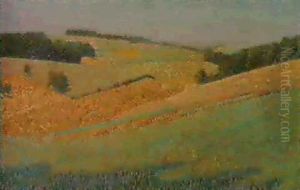 A Hilly Landscape In Summer by Ferdinand Hart Nibbrig
