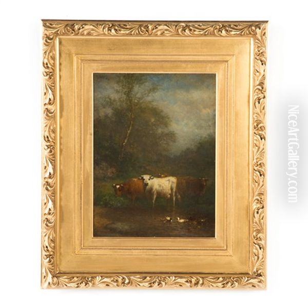 Cows And Ducks Along The Water - view 1