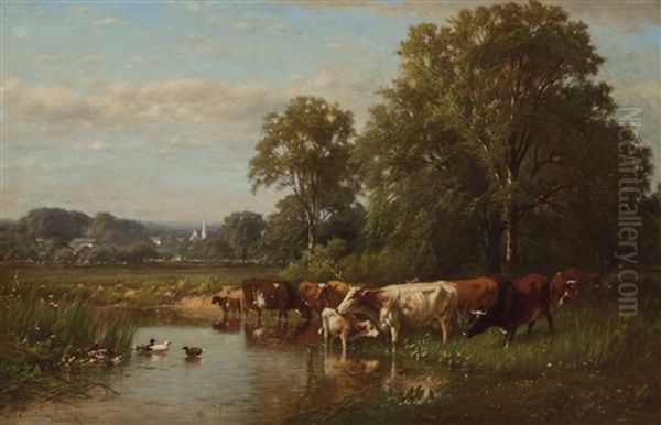 Cows And Ducks Along The River - view 1