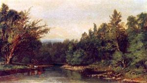 A River Landscape With Cattle Watering by James McDougal Hart