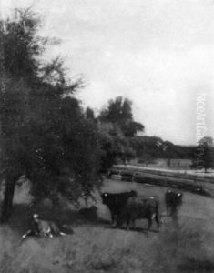 Cows At Pasture by James McDougal Hart