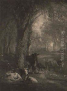 Summer Afternoon; Cool Shade At Water's Edge by James McDougal Hart