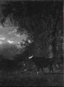 Cows In A Forest Clearing by James McDougal Hart