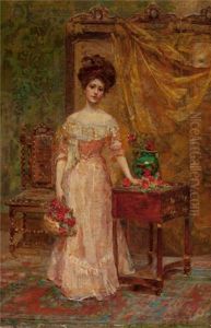 The Basket Of Roses by Letitia Bonnet Hart