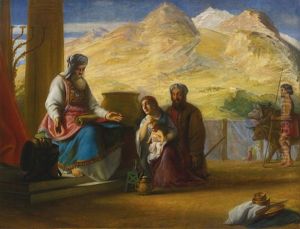 The Temple Of The Jews At Shilo: Hannah Presenting The Infant Samuel To The High Priest Eli by Solomon Alexander Hart