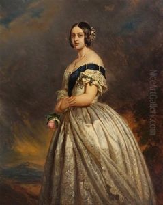 Portrait Of Queen Victoria by Solomon Alexander Hart