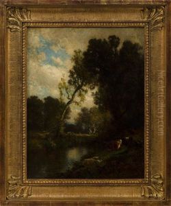 Cows By The Water's Edge by William M. Hart