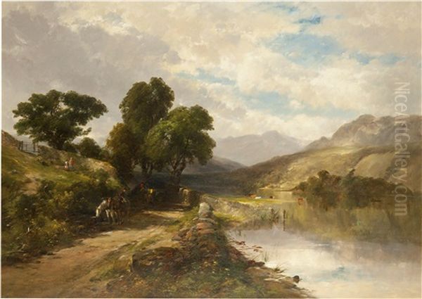 Landscape With Road Along A Lake - view 1