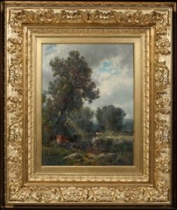 Cattle Watering In Landscape by William M. Hart