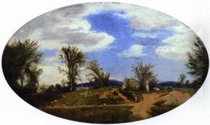 Village By The Lake by William M. Hart