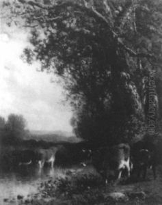 Cows At The River by William M. Hart