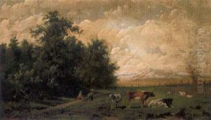 Pastoral Landscape With Cattle And Figures Pastoral Landscape With Cattle And Figures