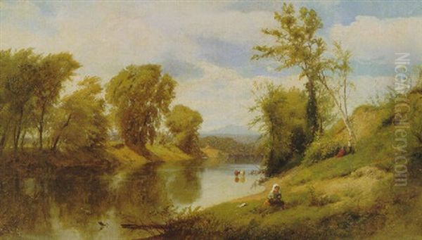 River Landscape With Figures - view 1