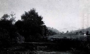 Landscape With Cows By River Landscape With Cows By River
