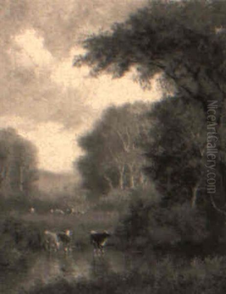 Cattle At The Brook - view 1