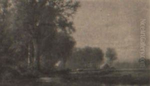 Extensive Landscape With Farmhouses, Cattle, And Distant View Toward Hills