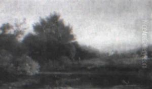 Landscape With Cattle Watering Landscape With Cattle Watering