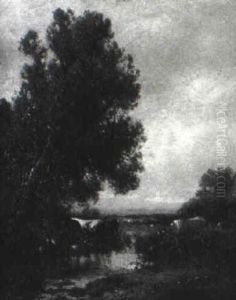 Cattle Watering In A Stream by William M. Hart