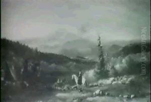 Mountainous Landscape With Equestrian by William M. Hart