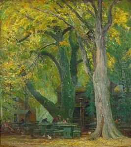 Im Biergarten "unter Der Linde" by Hans Hartig